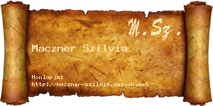 Maczner Szilvia névjegykártya